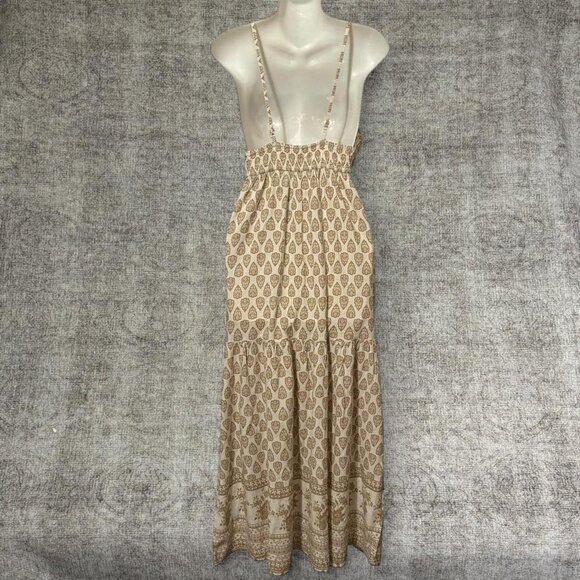 SIM & SAM Boho Tan & Brown Maxi Dress - Picture 3 of 5